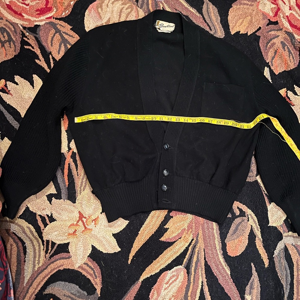 1950’s Black Cardigan Sweater knitted sleeves